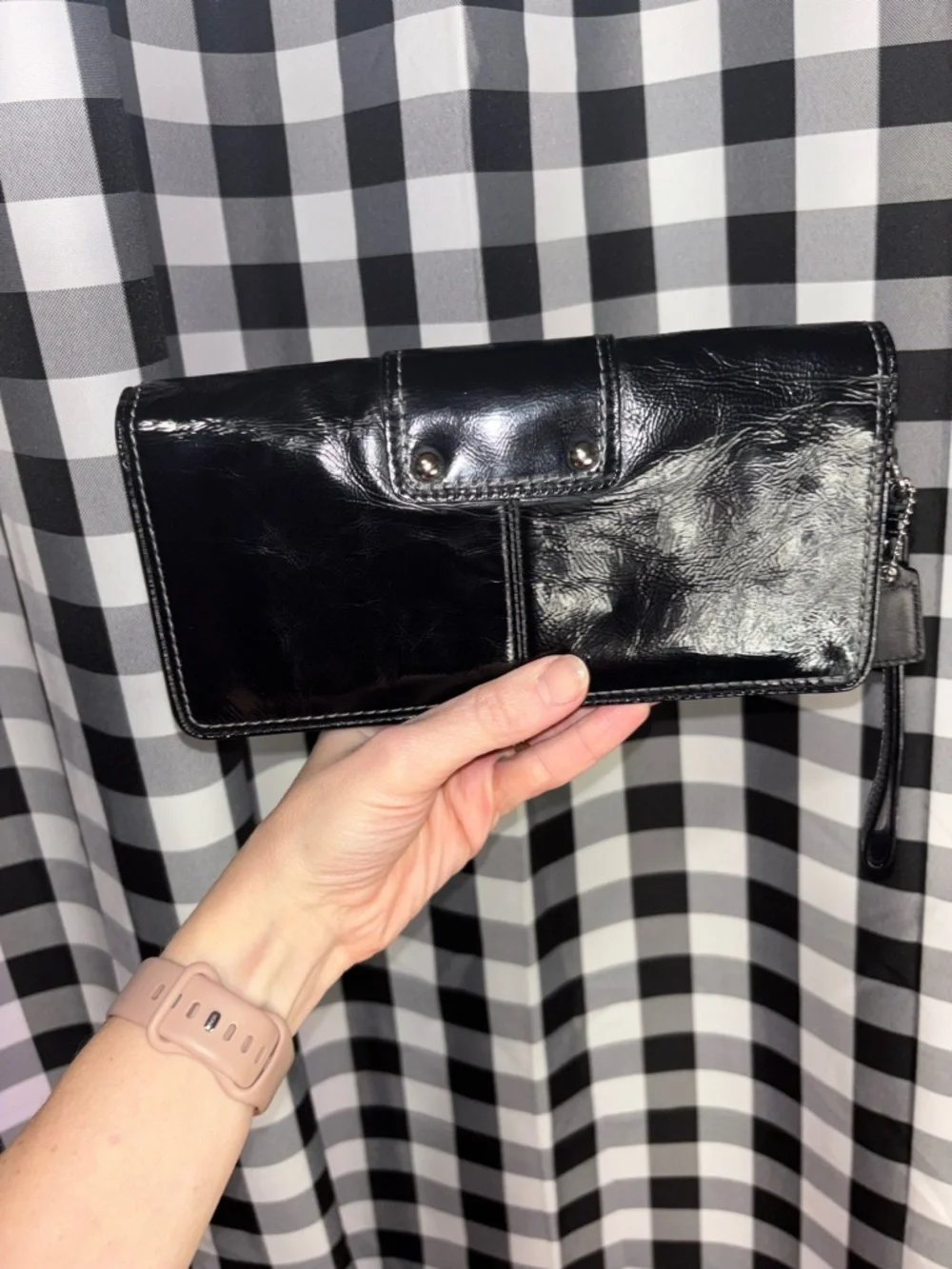 Coach Bleecker Black Patent Leather Wallet Clutch Y2K - Picture 2 of 7